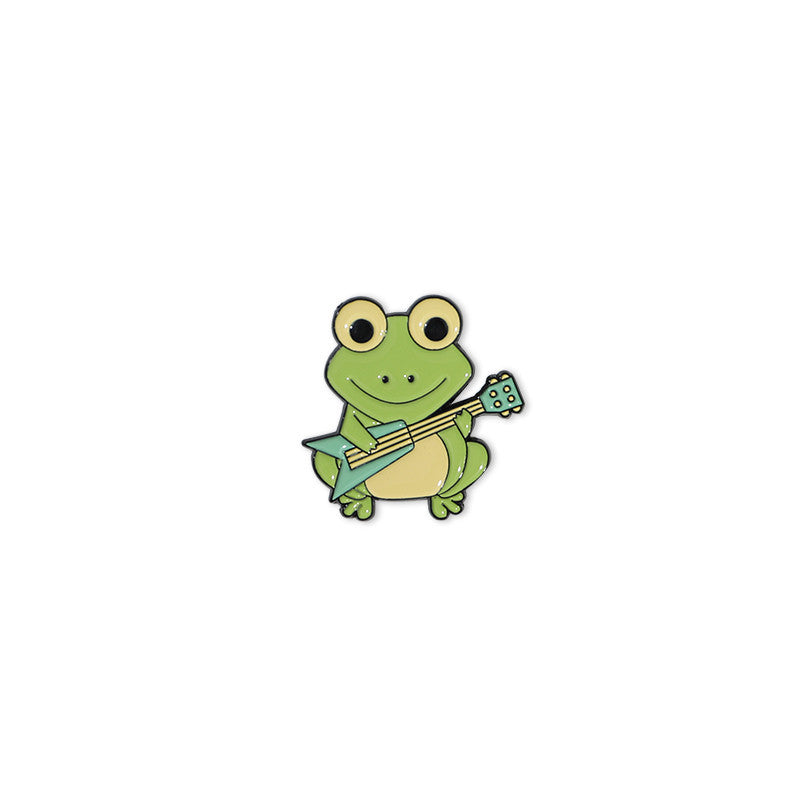 A Little frog Brooch fashion Men And Women Personality Creative Cartoon Metal Badge Student Clothing Decoration