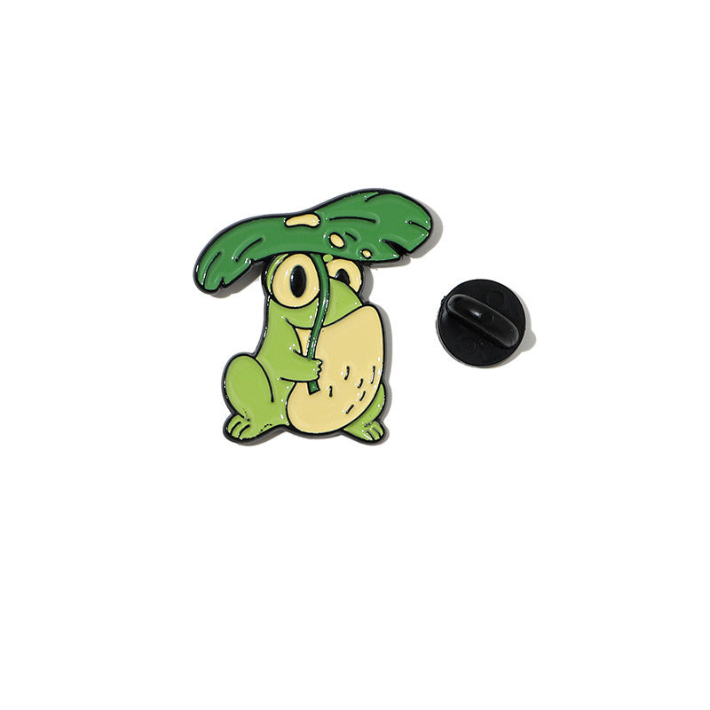 A Little frog Brooch fashion Men And Women Personality Creative Cartoon Metal Badge Student Clothing Decoration