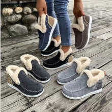 Fleece-lined Thick Plush Warm Plus Size Sewing Cotton Shoes