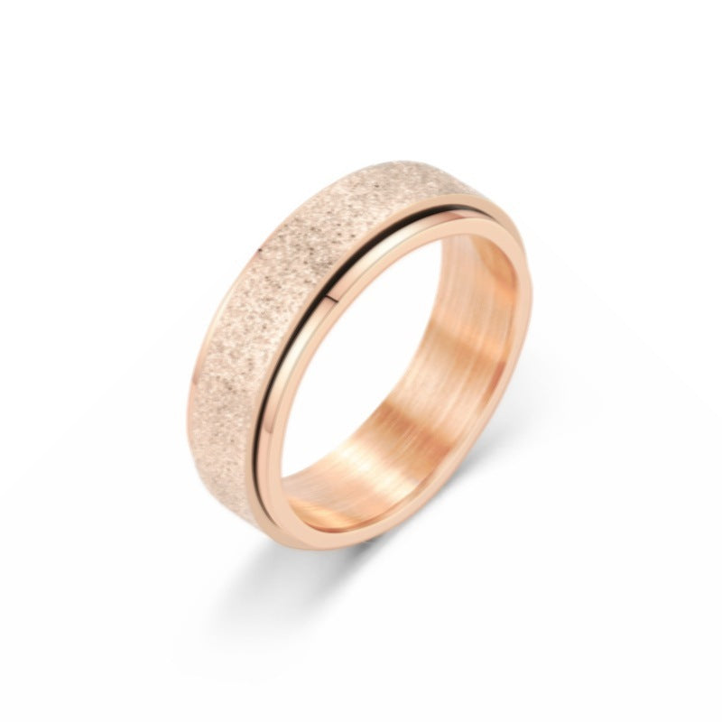 Stars And Moon Titanium Steel Rotatable Ring