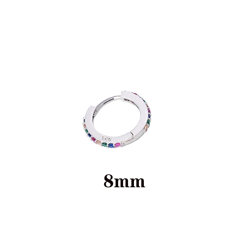 1 Pcs Fashion Exquisite Crystal Zircon Hoop Earrings for Women Rainbow Cartilage Helix Tragus Earring Stud Body Piercing Jewelry
