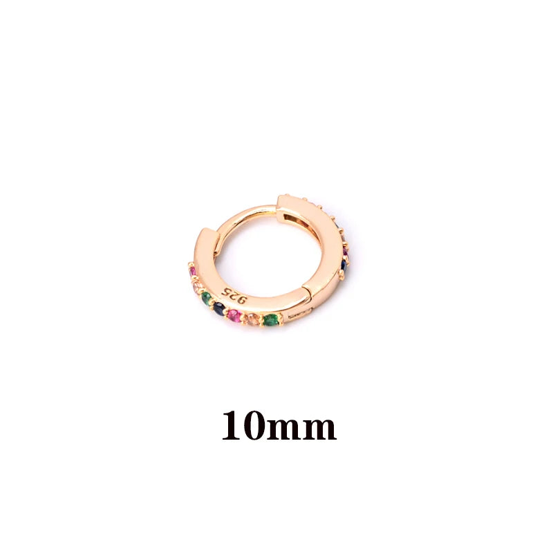 1 Pcs Fashion Exquisite Crystal Zircon Hoop Earrings for Women Rainbow Cartilage Helix Tragus Earring Stud Body Piercing Jewelry