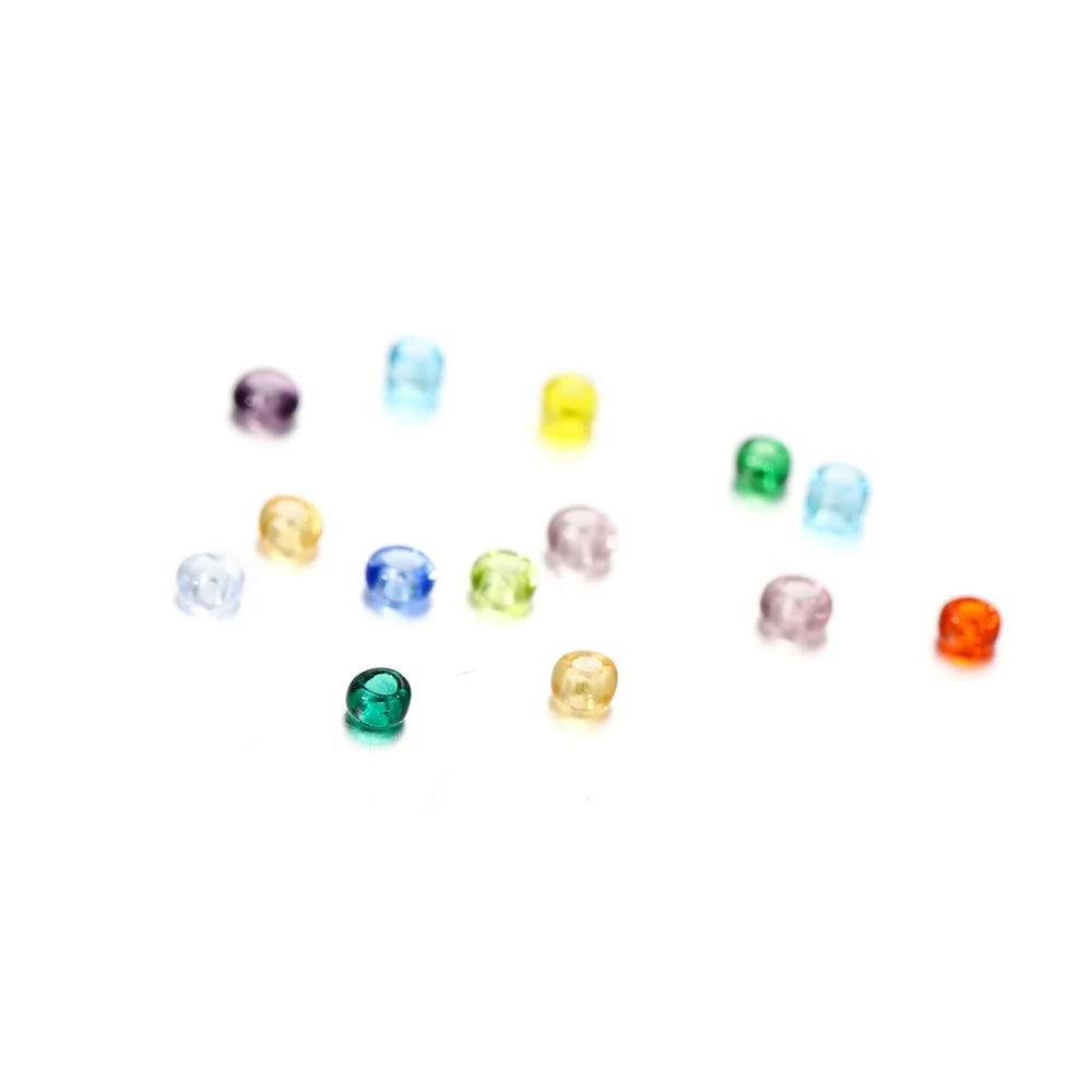1000/1800Pcs 2mm Transparent Color Czech Glass Seed Beads Round Loose Beads for DIY Bracelet Earrings Jewelry Making Accessories