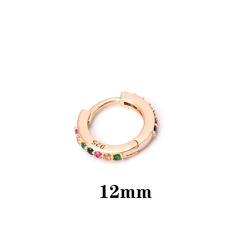 1 Pcs Fashion Exquisite Crystal Zircon Hoop Earrings for Women Rainbow Cartilage Helix Tragus Earring Stud Body Piercing Jewelry
