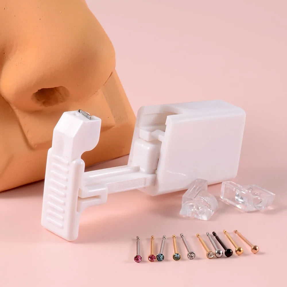 1 Unit Disposable Safe Sterile Piercing Unit For Gem Nose Studs New Generation More Safe Nose Piercing Gun Piercer Machine Kit