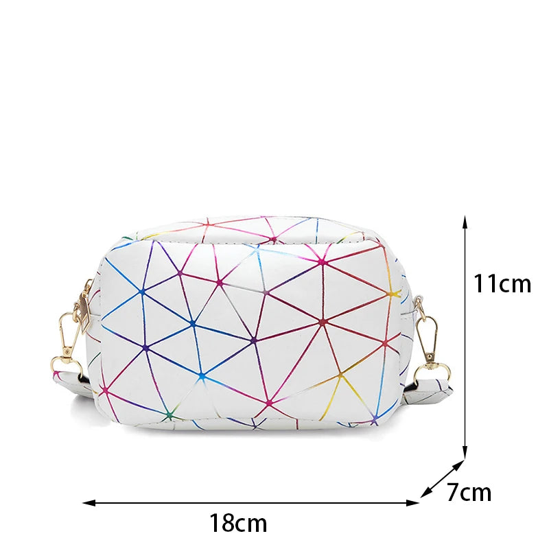 Yogodlns Fashion Laser Shoulder Messenger Bag Female Small Square Bag PU Leather Crossbody Bag Trendy New Satchel Bag Bolsa