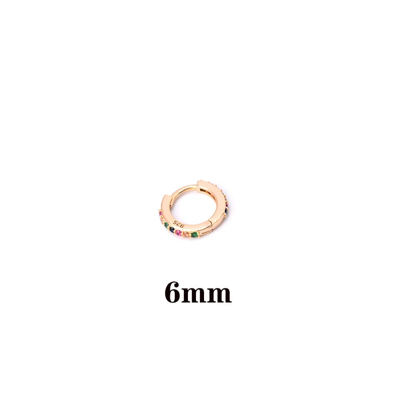 1 Pcs Fashion Exquisite Crystal Zircon Hoop Earrings for Women Rainbow Cartilage Helix Tragus Earring Stud Body Piercing Jewelry