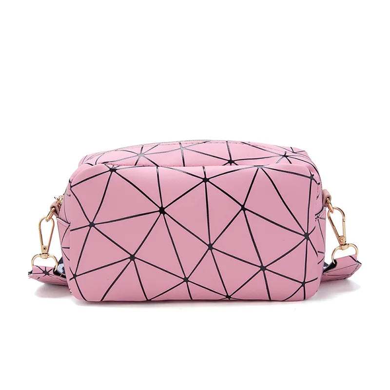 Yogodlns Fashion Laser Shoulder Messenger Bag Female Small Square Bag PU Leather Crossbody Bag Trendy New Satchel Bag Bolsa