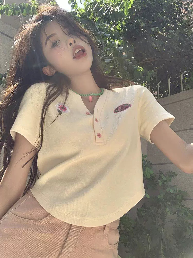 150.00kg Plus Size T-shirt Female Stylish Niche Style Plus Size Ladies Summer Sweet Sexy Chic Unique Asymmetrical Short Tops