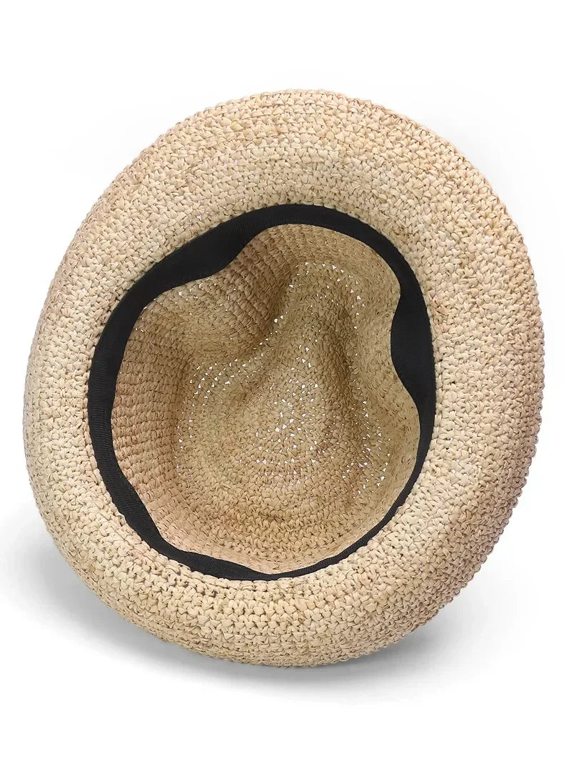 XL Large Size 61cm Panama Straw Hat for Woman and Man Foldable Straw Woven Sun Hat UPF 50+ Uv Sun Protection Shading Summer Hat