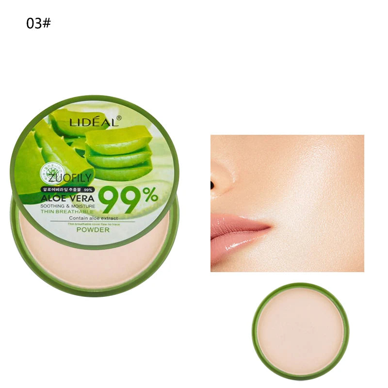 99% Aloe Vera Softening Powder Waterproof Moisturizing Concealer Foundation Fixed Make Up Oil Control Facial Makeup Cosmetics