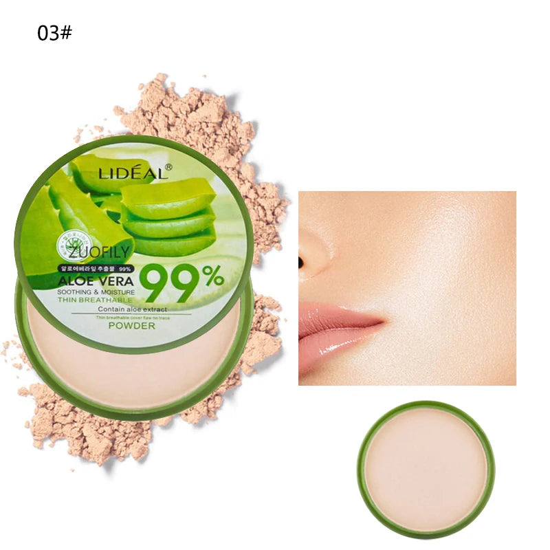 99% Aloe Vera Softening Powder Waterproof Moisturizing Concealer Foundation Fixed Make Up Oil Control Facial Makeup Cosmetics