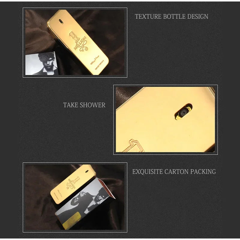 New Gold Millionaire Prive Men's Perfume 100ml Seductive Wood Leather Fragrance Lasting Fragrance High-end Valentine's Day Gift