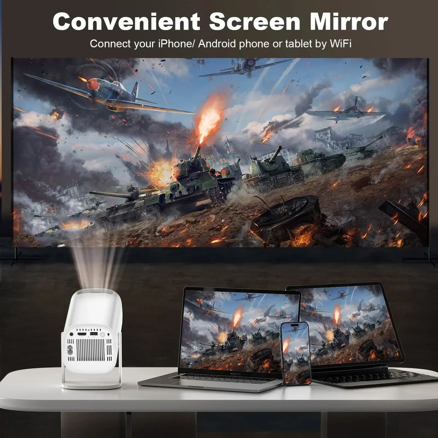 Salange-P30 Projetor LED de Home Theater, Estilo Livre, HDMI, USB, Adequado para Samsung, Xiaomi, IOS, Telefone Android, 720P, E