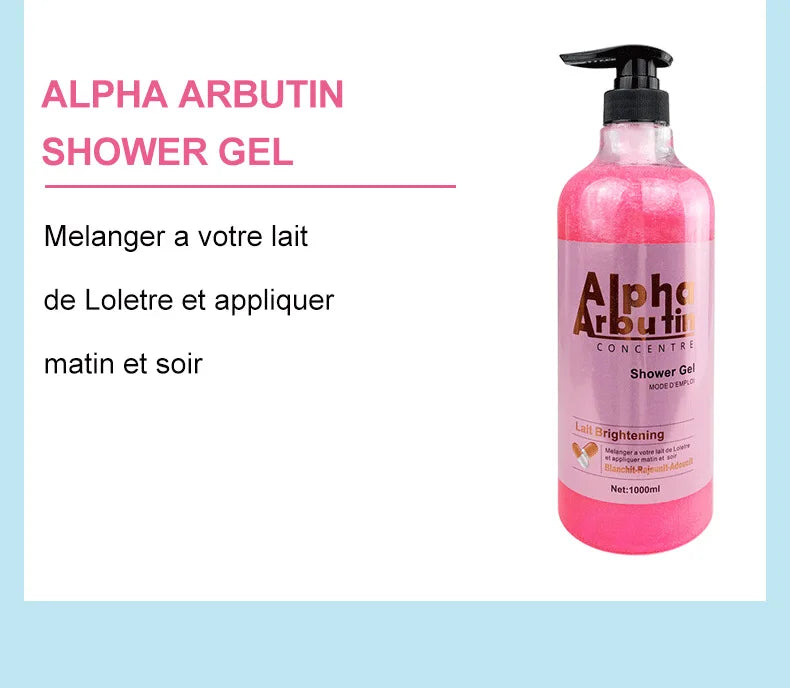 1000ml Vitamin C Body Lotion Anti-aging Shower Gel AHA and Arbutin Beauty Skin Body Wash for Dropshipping