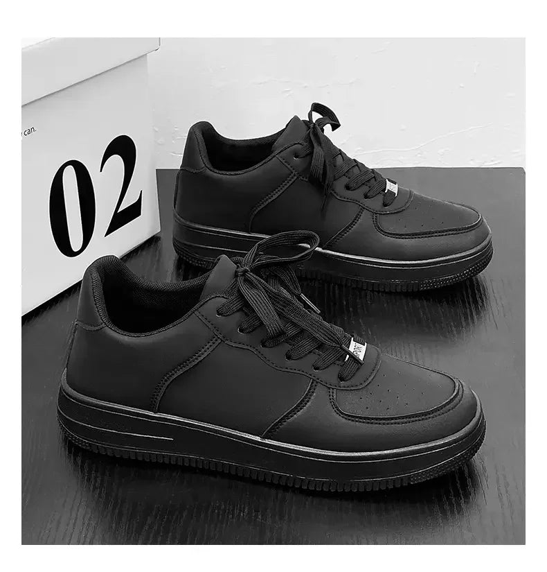 New Solid Color Fashion High Quality Men's Outdoor Walking Vulcanized Shoes Sneakers Casual Shoes Comfortable Lace-up