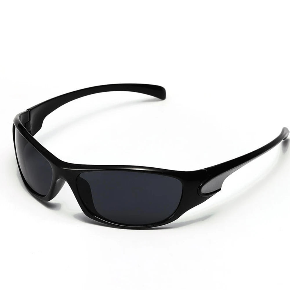 Men's Silver Y2K Sunglasses Outdoor Cycling Sports Sun Glasses Women Vintage Shades Trendy Punk Goggle Eyewear 2000S Aesthetic