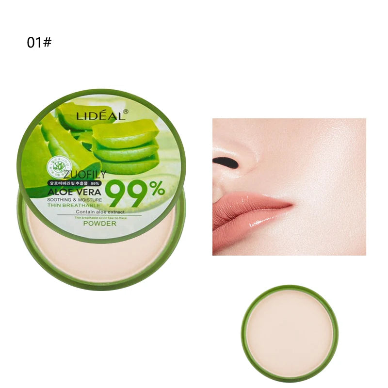99% Aloe Vera Softening Powder Waterproof Moisturizing Concealer Foundation Fixed Make Up Oil Control Facial Makeup Cosmetics