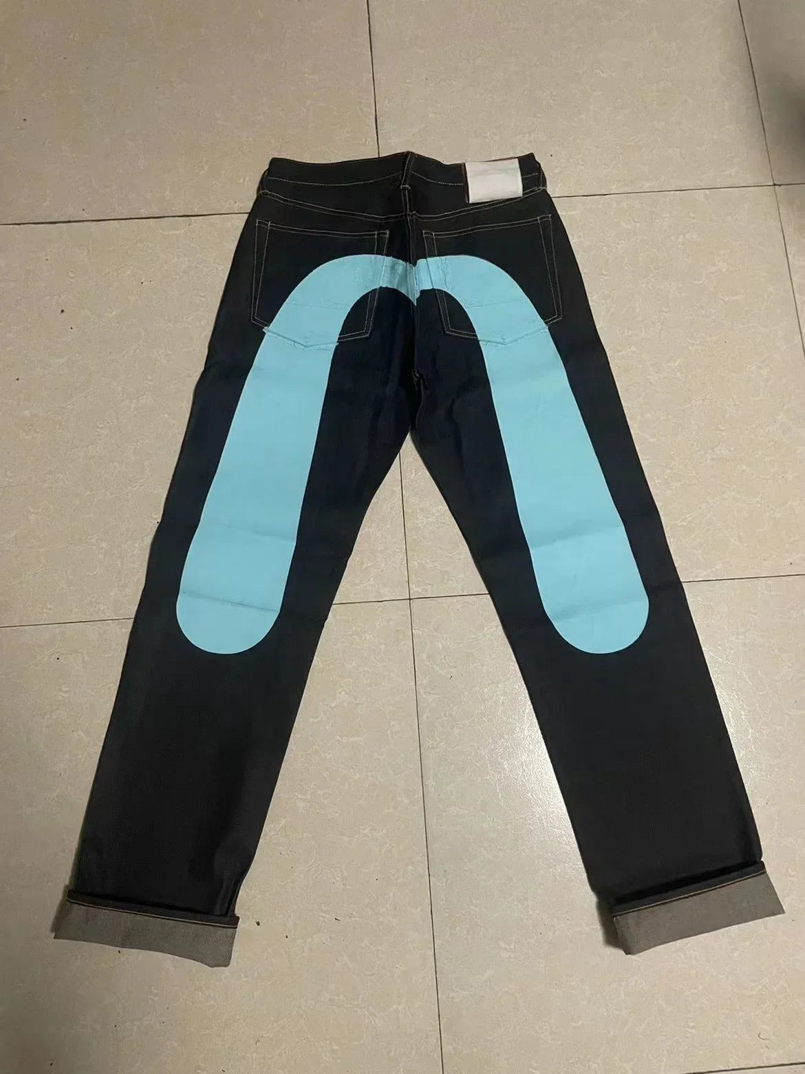 Y2K Jeans Best-Selling Retro Personalized Print Jeans Men New Punk Hip Hop Gothic Loose Straight Jeans Couple Street Wear