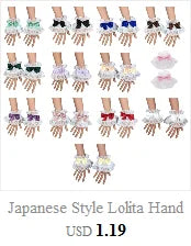 Steampunk Lolita Hand Sleeve Wrist Cuffs Ruffled Floral Lace Elastic Bracelet XX9D