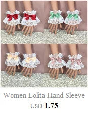 Steampunk Lolita Hand Sleeve Wrist Cuffs Ruffled Floral Lace Elastic Bracelet XX9D