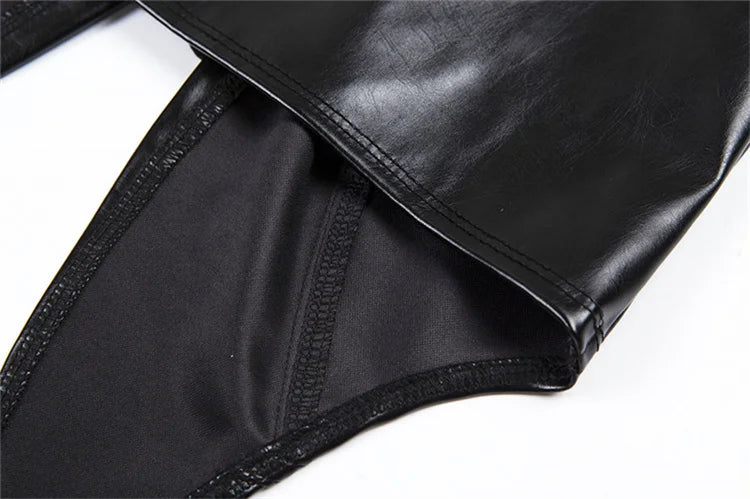 Y2K Crop Top Women Summer Black Leather Banadage Hollow Punk Style Tank Tops Vest Fashion Backless Club Party Wear