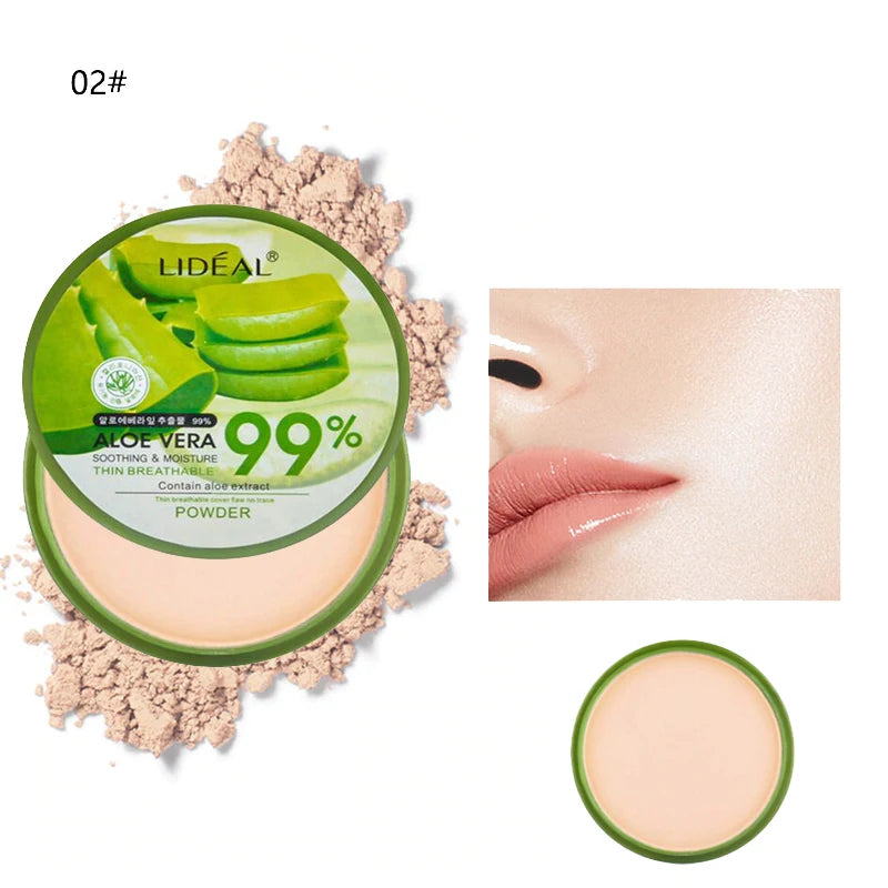 99% Aloe Vera Softening Powder Waterproof Moisturizing Concealer Foundation Fixed Make Up Oil Control Facial Makeup Cosmetics
