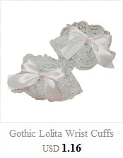 Steampunk Lolita Hand Sleeve Wrist Cuffs Ruffled Floral Lace Elastic Bracelet XX9D