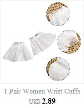Steampunk Lolita Hand Sleeve Wrist Cuffs Ruffled Floral Lace Elastic Bracelet XX9D