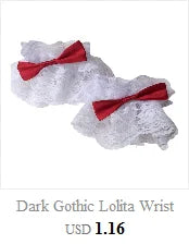 Steampunk Lolita Hand Sleeve Wrist Cuffs Ruffled Floral Lace Elastic Bracelet XX9D