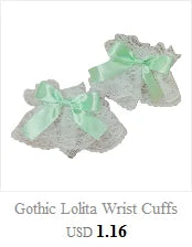 Steampunk Lolita Hand Sleeve Wrist Cuffs Ruffled Floral Lace Elastic Bracelet XX9D