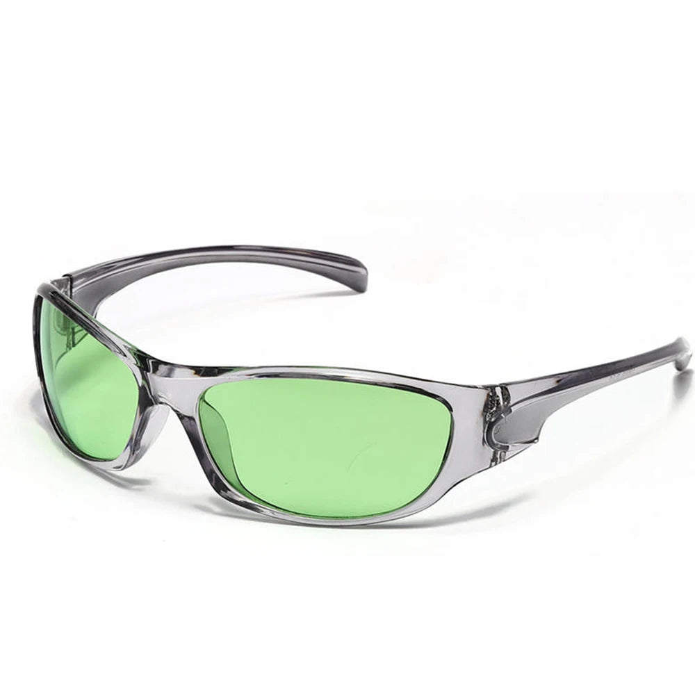 Men's Silver Y2K Sunglasses Outdoor Cycling Sports Sun Glasses Women Vintage Shades Trendy Punk Goggle Eyewear 2000S Aesthetic