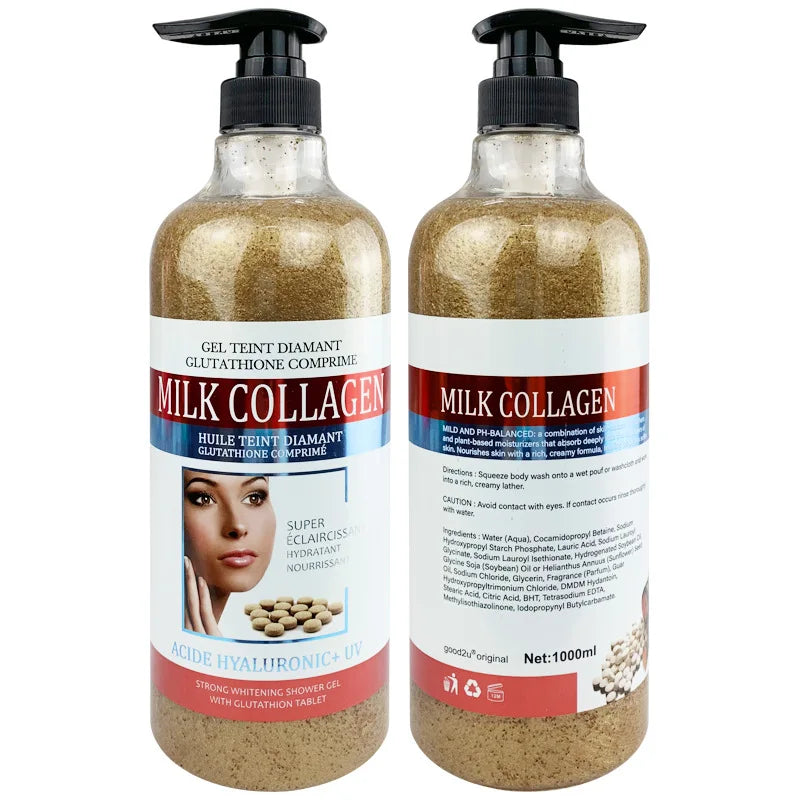 1000ml Vitamin C Body Lotion Anti-aging Shower Gel AHA and Arbutin Beauty Skin Body Wash for Dropshipping