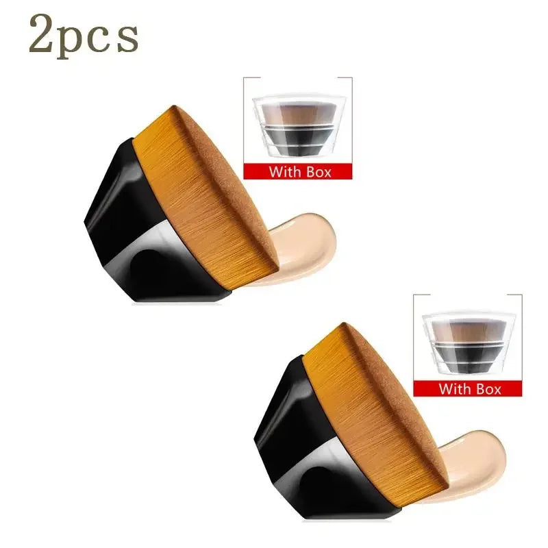 1-5pcs Hexagonal Makeup Brush, Flawless Foundation Make-Up Brush, Suitable For Liquid Makeup Brush Set, Women'S Soft Cosmetics