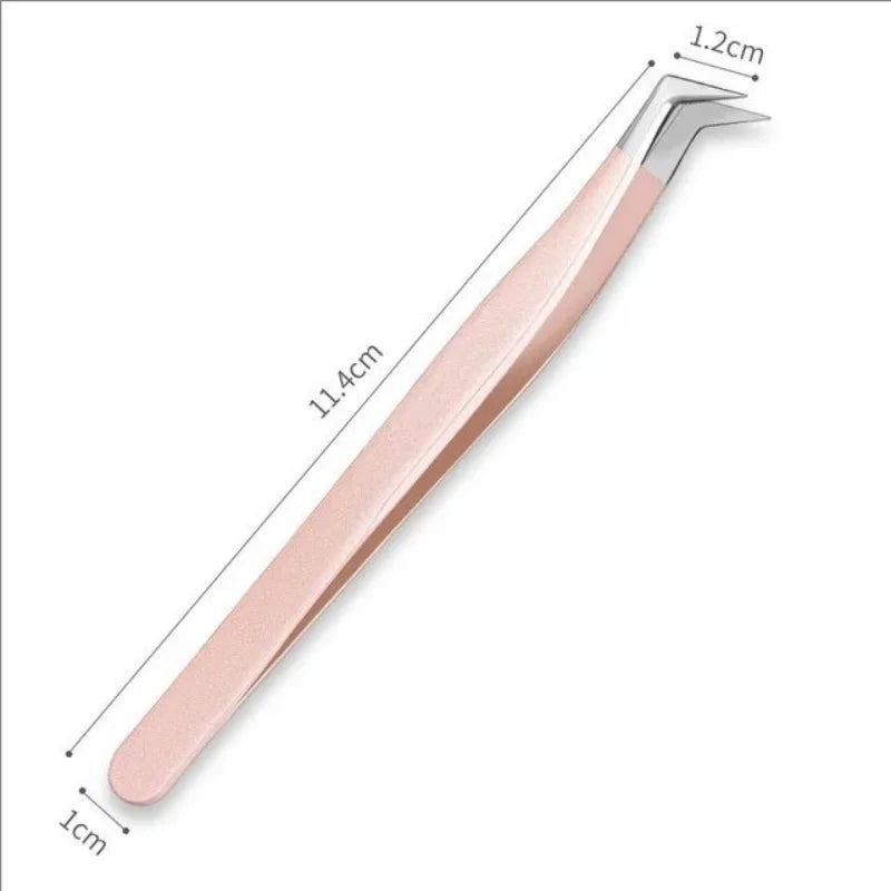 MJ 1 Pcs Eyelash Extension Tweezers Stainless Steel 3D Accurate Clip Eyelashes Tweezers Lash Extensions Supplies Set Tool