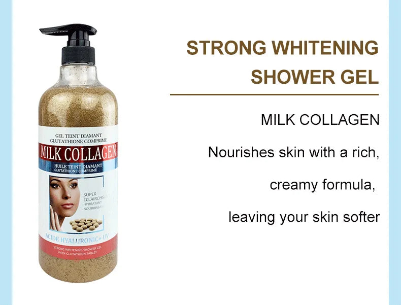 1000ml Vitamin C Body Lotion Anti-aging Shower Gel AHA and Arbutin Beauty Skin Body Wash for Dropshipping