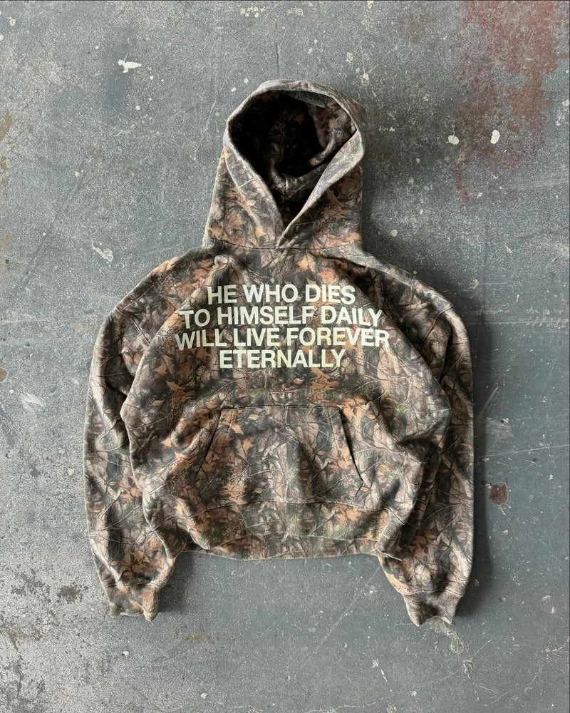 Y2K Harajuku hoodies Oversized camouflage pattern Hip hop retro soft warm hooded sweatshirt fashionable men women street wear