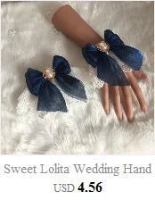 Steampunk Lolita Hand Sleeve Wrist Cuffs Ruffled Floral Lace Elastic Bracelet XX9D