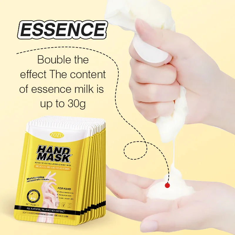 10 Pairs Honey Hand Mask Hands skincare Masks Moisturizing Nourishing Hydrating Tendering Smoothing Hands Skin Care Products