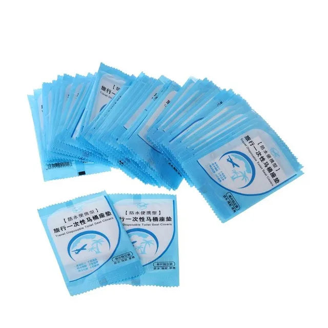 100/30pcs Portable Disposable Toilet Seat Cover Mat Waterproof Safety Toilet Seat Pad for Travel/Camping Bathroom Accessiories