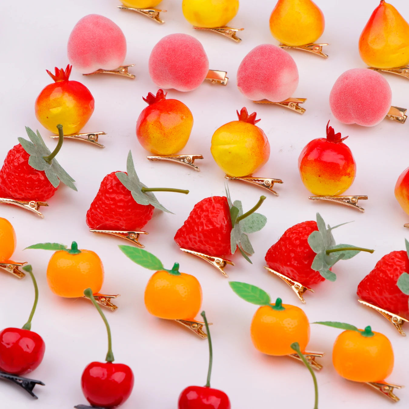 10/20/50/100Pcs/Lot Fashion New Style Cute Funny Fruit 3D Children Hairpin Women Girls Beautiful Duckbill Clip Headwear Gifts
