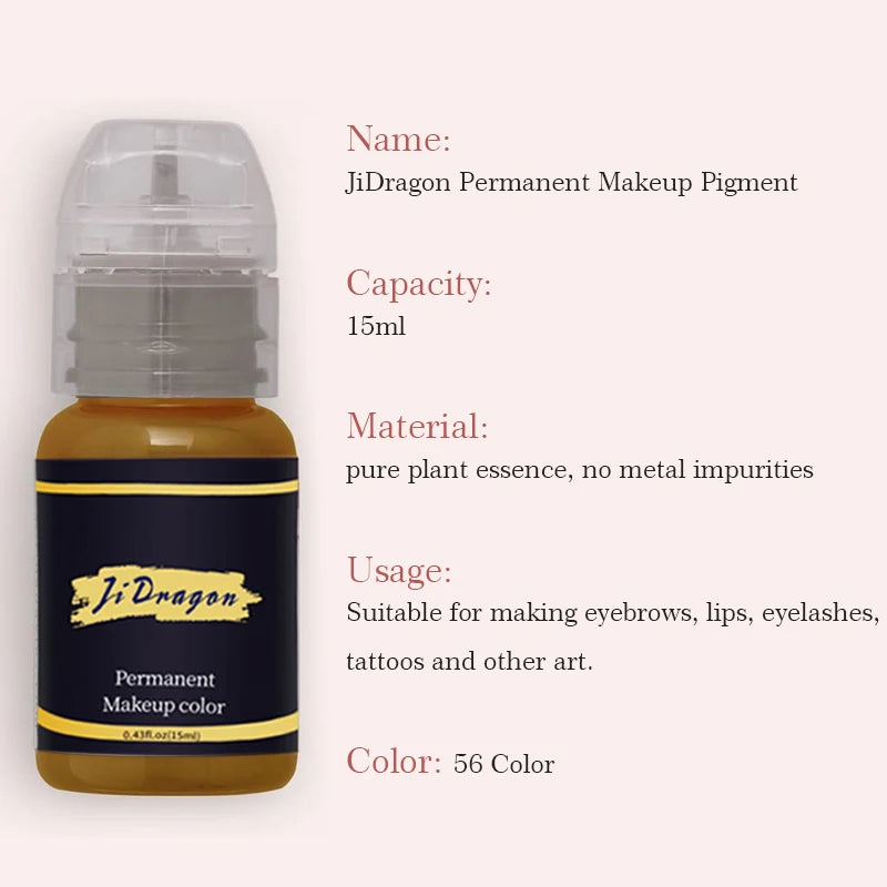 15ml Tattoo ink Pigment Color Paint Set Mix Permanent Makeup Microblading Eyebrow Lip Eyeliner SMP Beauty PMU Body Art Supplies