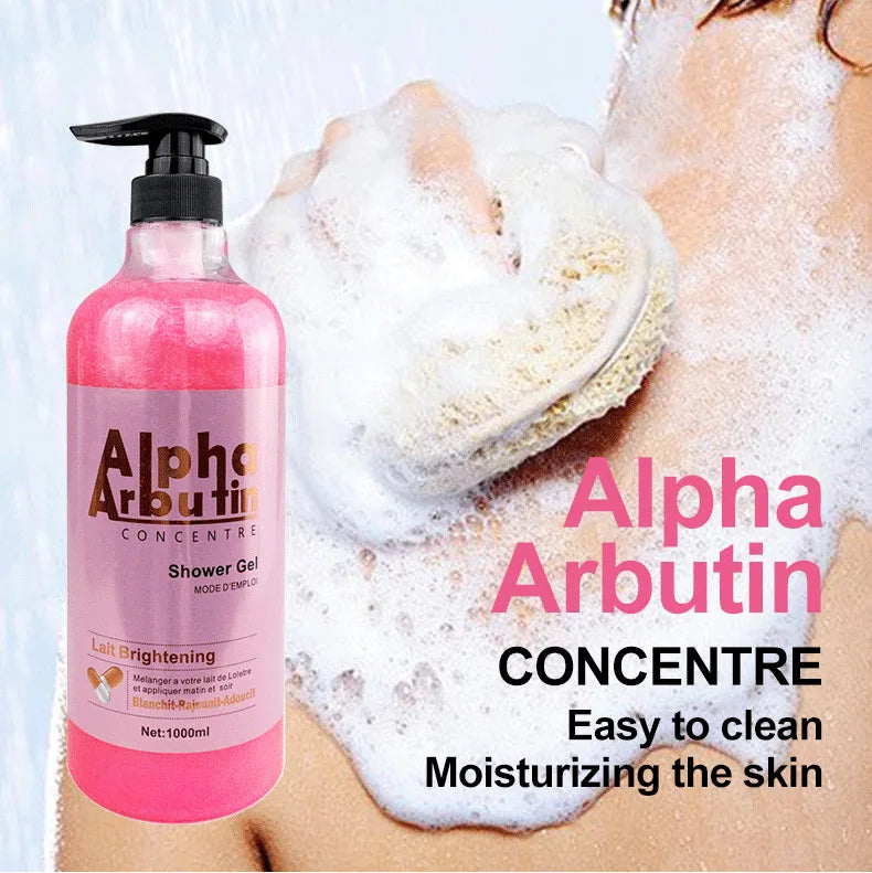 1000ml Vitamin C Body Lotion Anti-aging Shower Gel AHA and Arbutin Beauty Skin Body Wash for Dropshipping