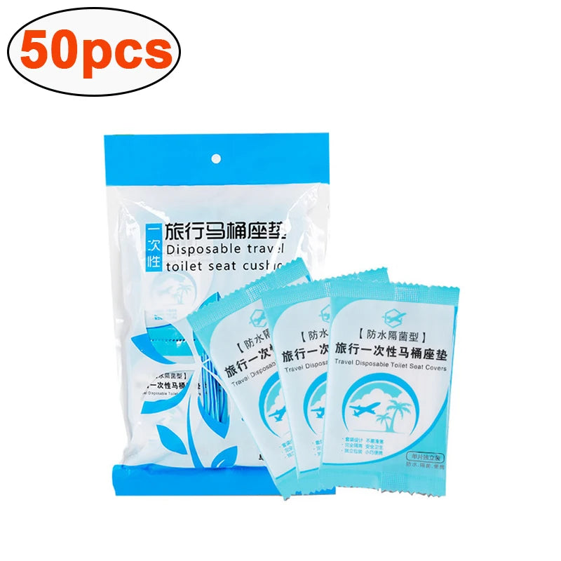 100/30pcs Portable Disposable Toilet Seat Cover Mat Waterproof Safety Toilet Seat Pad for Travel/Camping Bathroom Accessiories