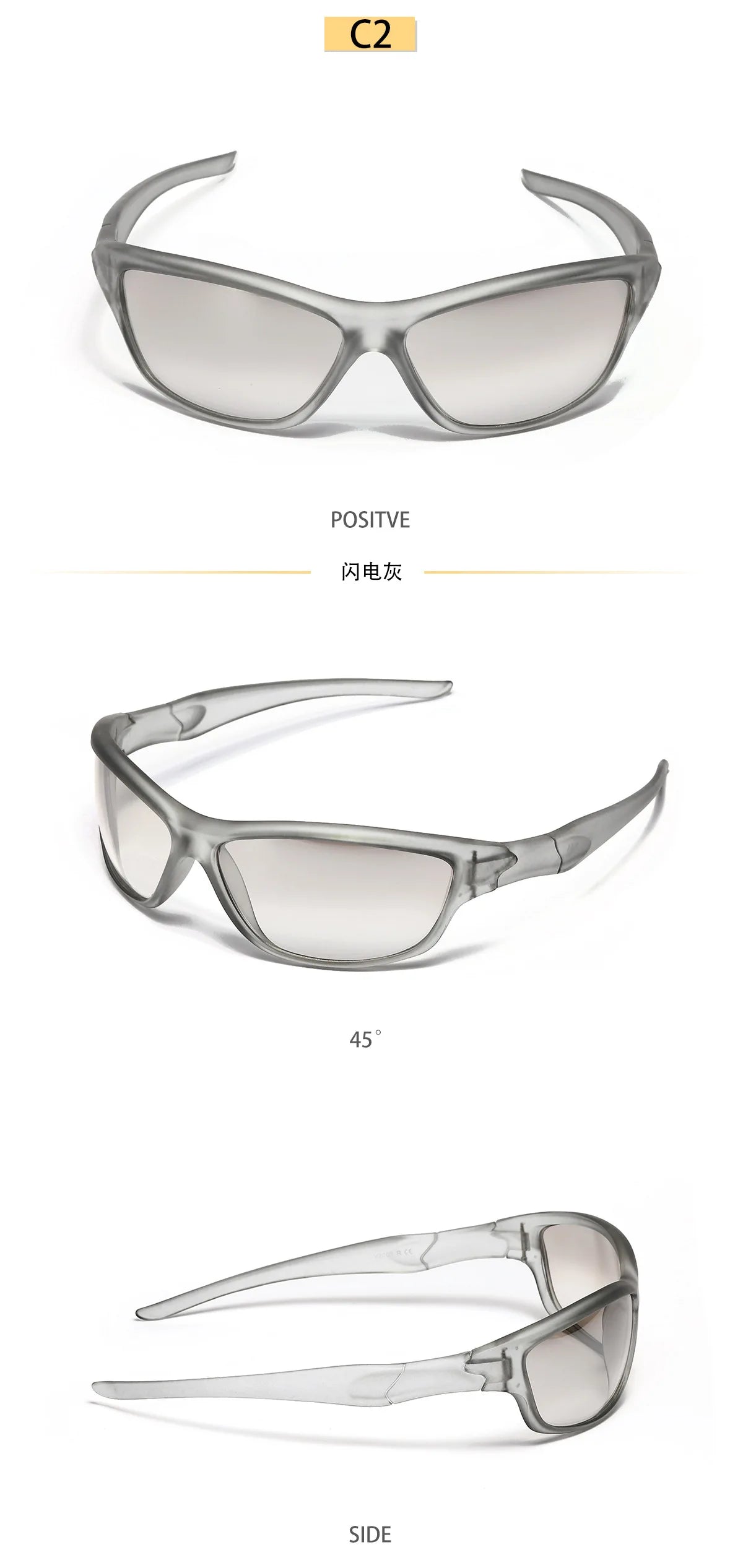 Men's Silver Y2K Sunglasses Outdoor Cycling Sports Sun Glasses Women Vintage Shades Trendy Punk Goggle Eyewear 2000S Aesthetic