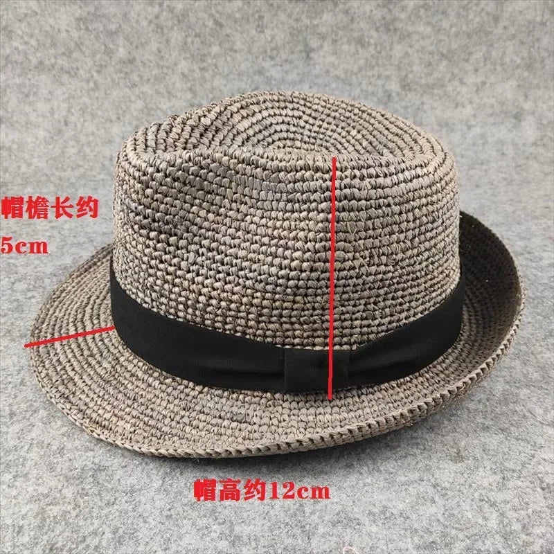 XL Large Size 61cm Panama Straw Hat for Woman and Man Foldable Straw Woven Sun Hat UPF 50+ Uv Sun Protection Shading Summer Hat