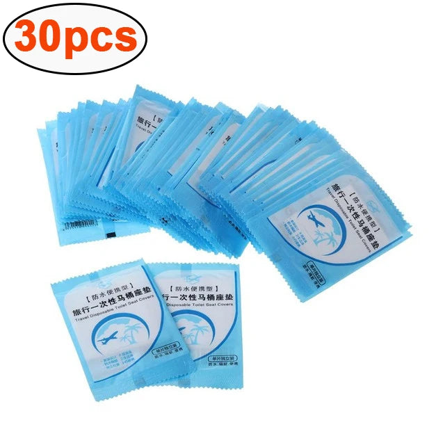 100/30pcs Portable Disposable Toilet Seat Cover Mat Waterproof Safety Toilet Seat Pad for Travel/Camping Bathroom Accessiories