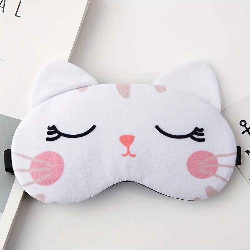 Sleeping Eye Mask Blindfold Soft Plush Eyepatch Adjustable Travel Light Blocking Breathable Eyes Mask Cute Eye Cover For Sleep