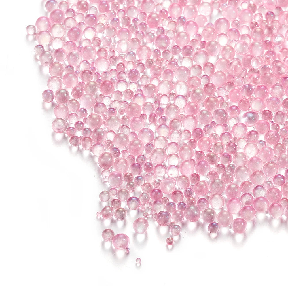 100g 0.4-3mm Mini Bubble Ball Beads Tiny Glass Bead Resin Filling for Silicone Mold UV Resin Epoxy Filler DIY Nail Art Decor