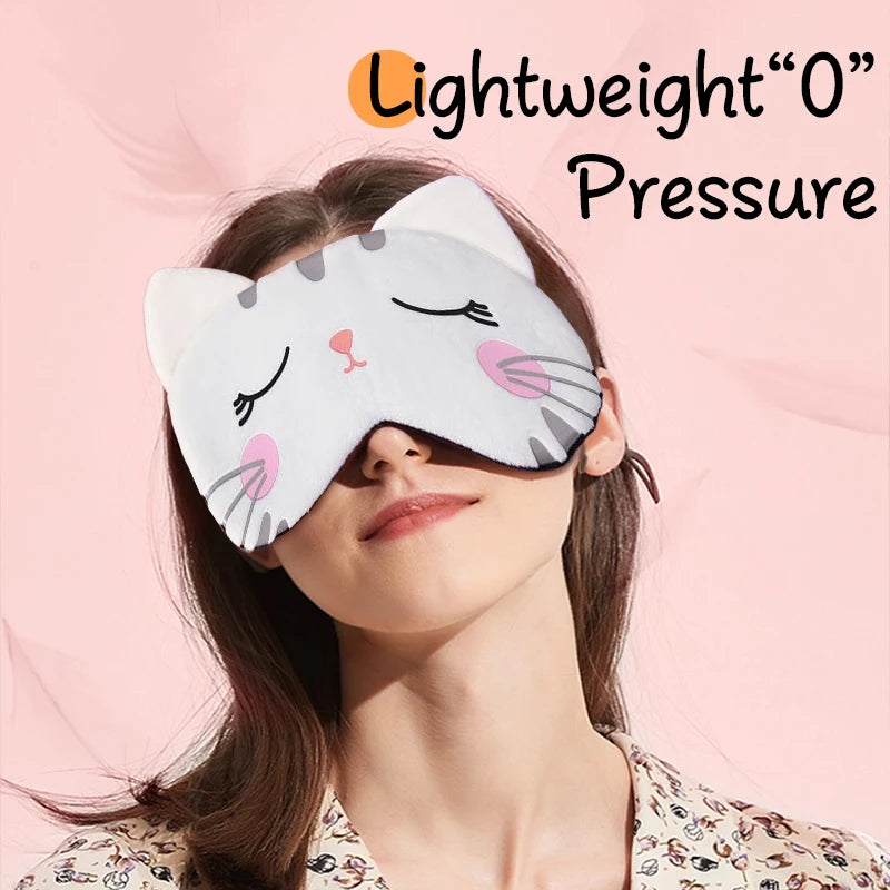 Sleeping Eye Mask Blindfold Soft Plush Eyepatch Adjustable Travel Light Blocking Breathable Eyes Mask Cute Eye Cover For Sleep